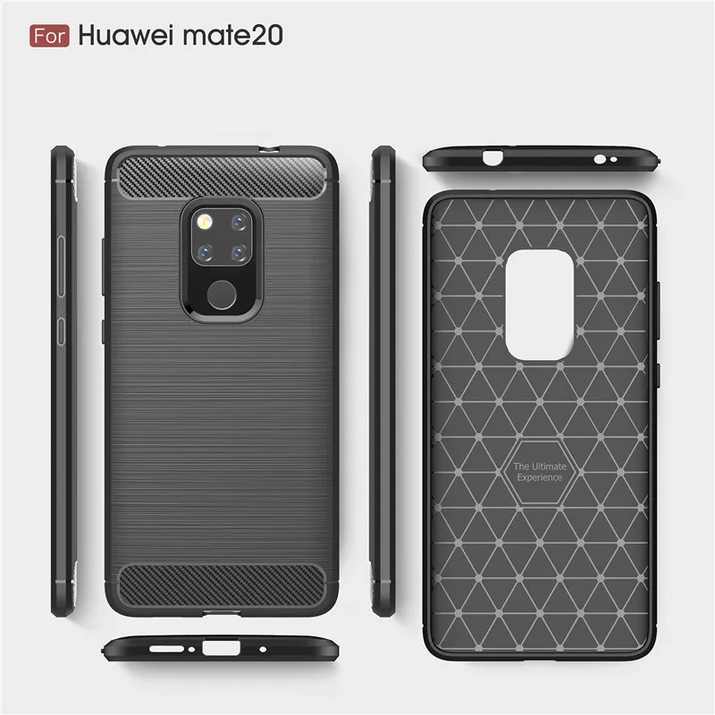 Чехол для телефона из углеродного волокна Huawei Mate 20 чехол мягкого ТПУ задняя