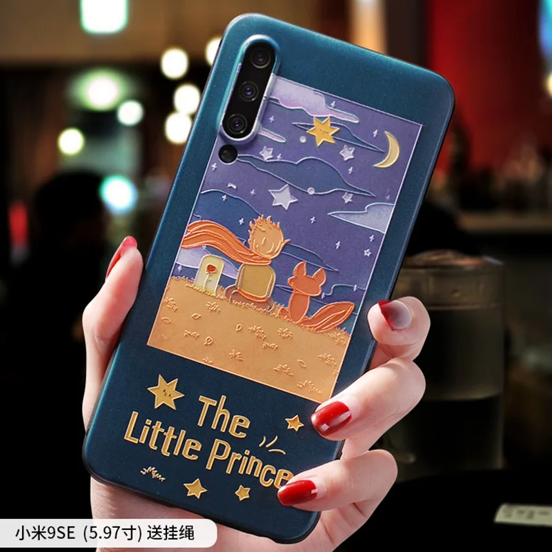 The little prince &amp red riding hood Emboss case For Xiaomi MI9 MI9SE cover |