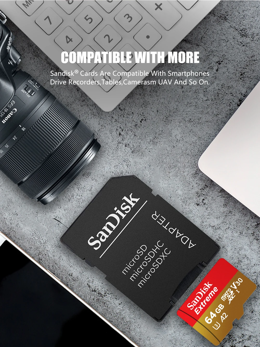 Sandisk Экстрим Micro SD карта 64 Гб профессиональная карта памяти 32 Гб U3 V30 флэш-карта A1 SDHC A2 SDXC TF карта для 4K HD видео