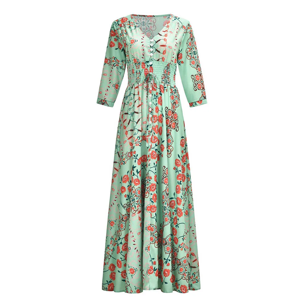 Bohoartist женские макси платья элегантные Boho Путешествия Пляж свободное с цветочным