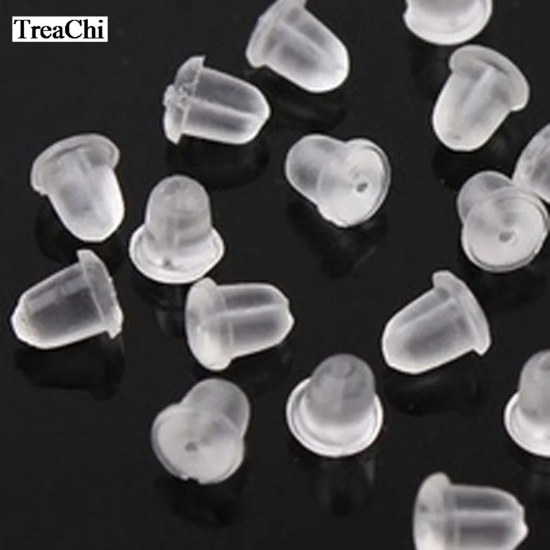 

200-5000Pcs Soft Silicone Rubber Earring Back Stoppers for Stud Earrings Diy Earring Findings Accessories Bullet Tube Ear Plugs