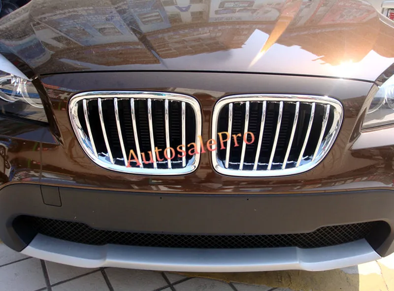 Для BMW X1 E84 2009-2015 Хром передний центральный гонки решетка гриль Рамки накладка 2 шт.