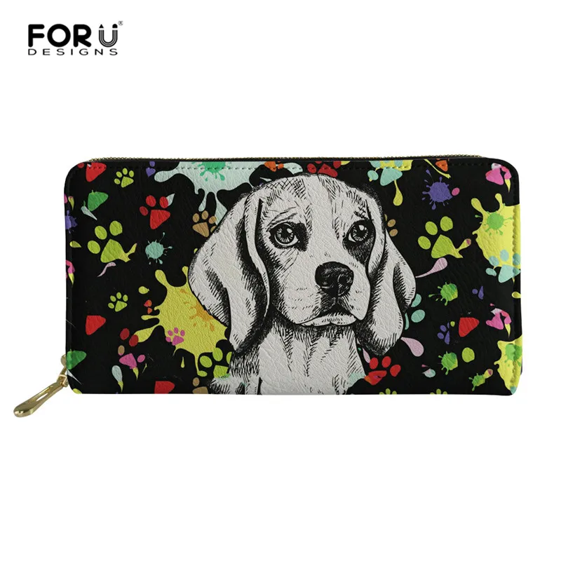 FORUDESIGNS/кошельки с радужной собачкой питбулл/хаски Женская Большая емкость Кожаный клатч кошелек держатель для карт Органайзер Дамский кошелек - Цвет: L4932Z21