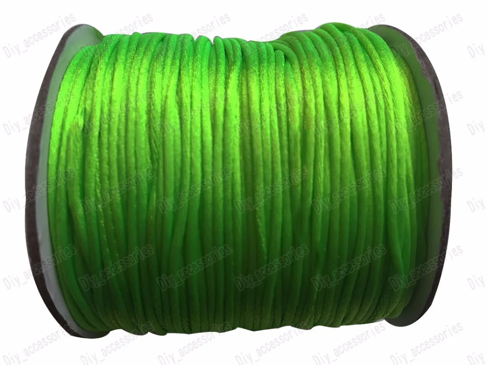 1 5 мм Неоновый зеленый погремушка атласный нейлоновый шнур китайский узел