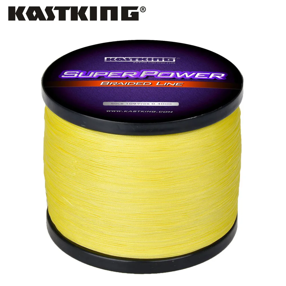 Леска KastKing SuperPower плетеная 4 нити 300 м 500 1000 10 50 фунтов ПЭ мультифиламентные лески