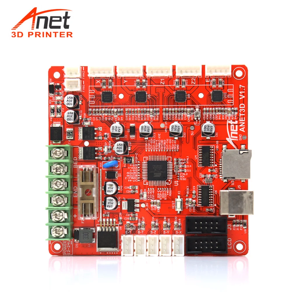 Anet V1.7 материнская плата + 12864 ЖК дисплей смарт обновления для A6 E10 E12 E16 A8 плюс 3d