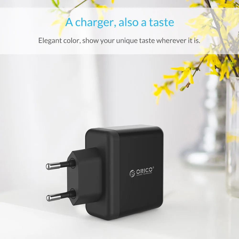 ORICO 5V2. 4A 20 Вт USB зарядное устройство для путешествий, 4 порта, зарядное устройство для мобильного телефона, портативный умный настенный адаптер, штепсельная вилка европейского стандарта