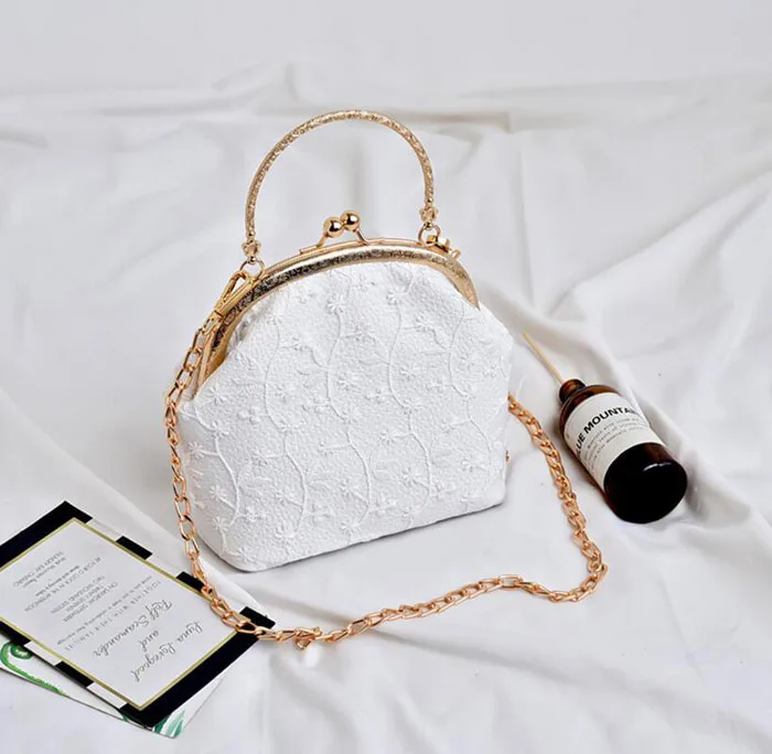 Женская сумка-тоут из натуральной соломы с цепочкой и зажимом | Багаж сумки