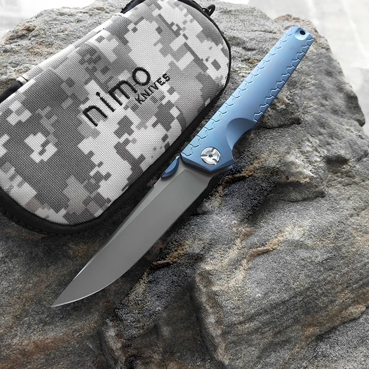 NIMO ножи дизайн Титановый сплав Встроенная ручка складной нож Лезвие M390 Открытый походный Нож Cyprinus carpio EDC