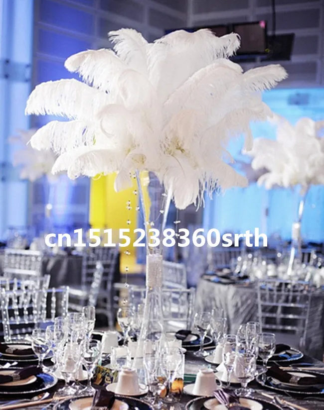 

Wholesale 200pcs Quality natural white ostrich feathers 16-18inch/40-45cm diy stage performance Clothing accessories wedding