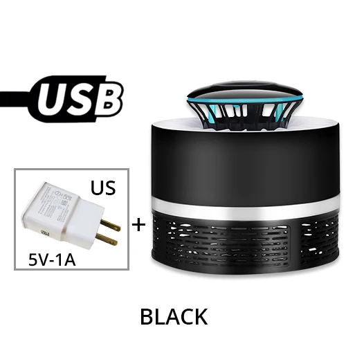 KL-135 black US USB Электрический фотокаталитический комаров-убийца лампа без излучения наклейка от комаров лампа крытый Открытый вредителей лампа ловушка для насекомых - Цвет: KL-135 black US