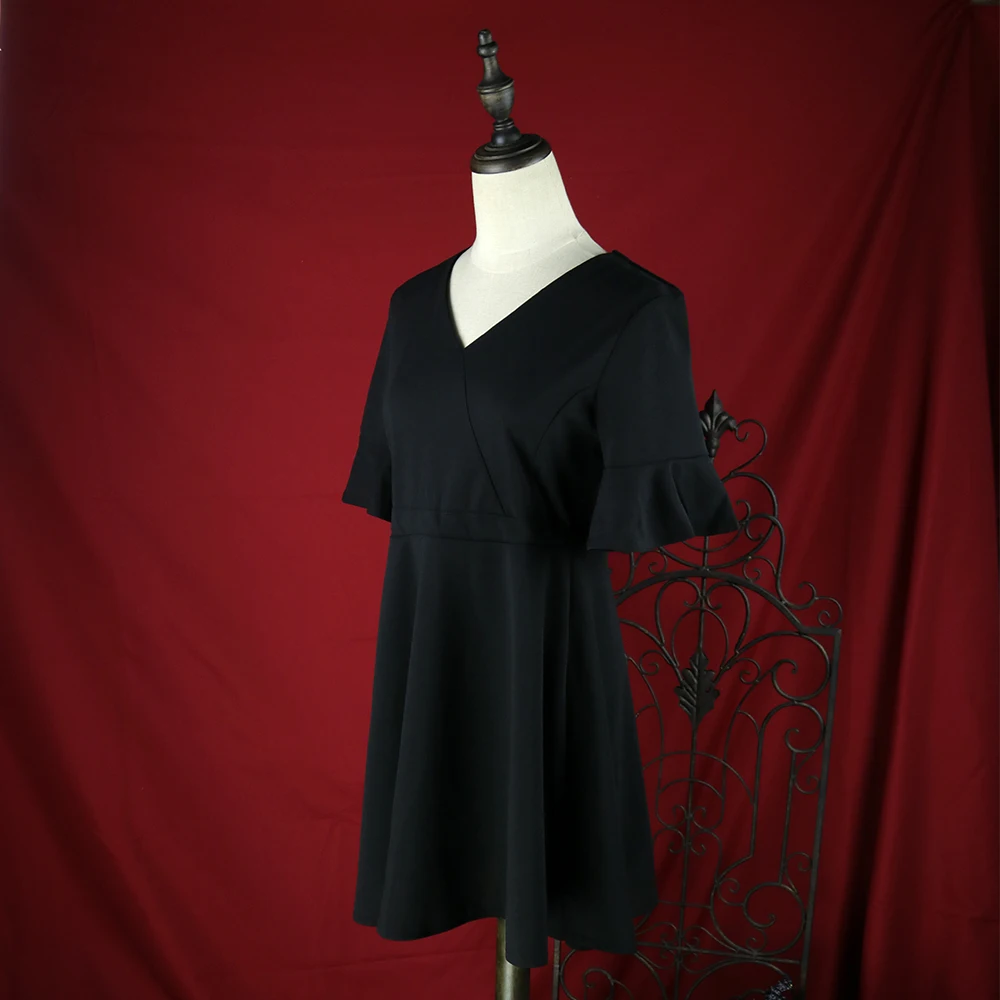 Женское шифоновое платье в стиле стимпанк черное приталенное длинное ретро