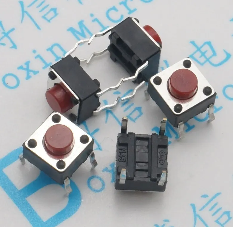 50 шт./6x6x5 кнопочный выключатель 6*6*5 тактовый 4 Pin | Обустройство дома