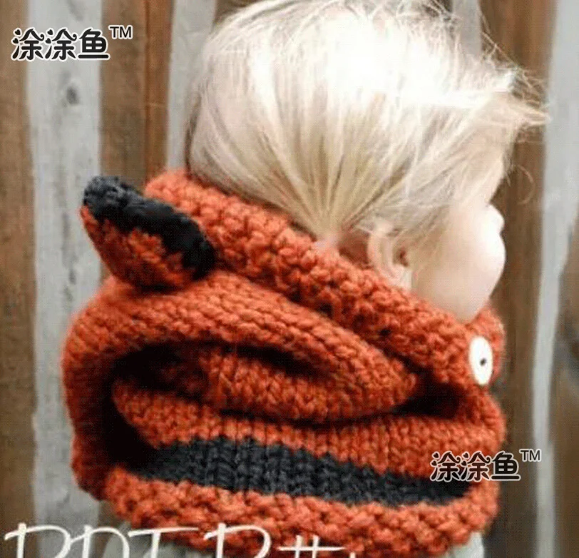 2015 осенне-зимний Детские шляпы кепки с лисой и животными теплый шерстяной