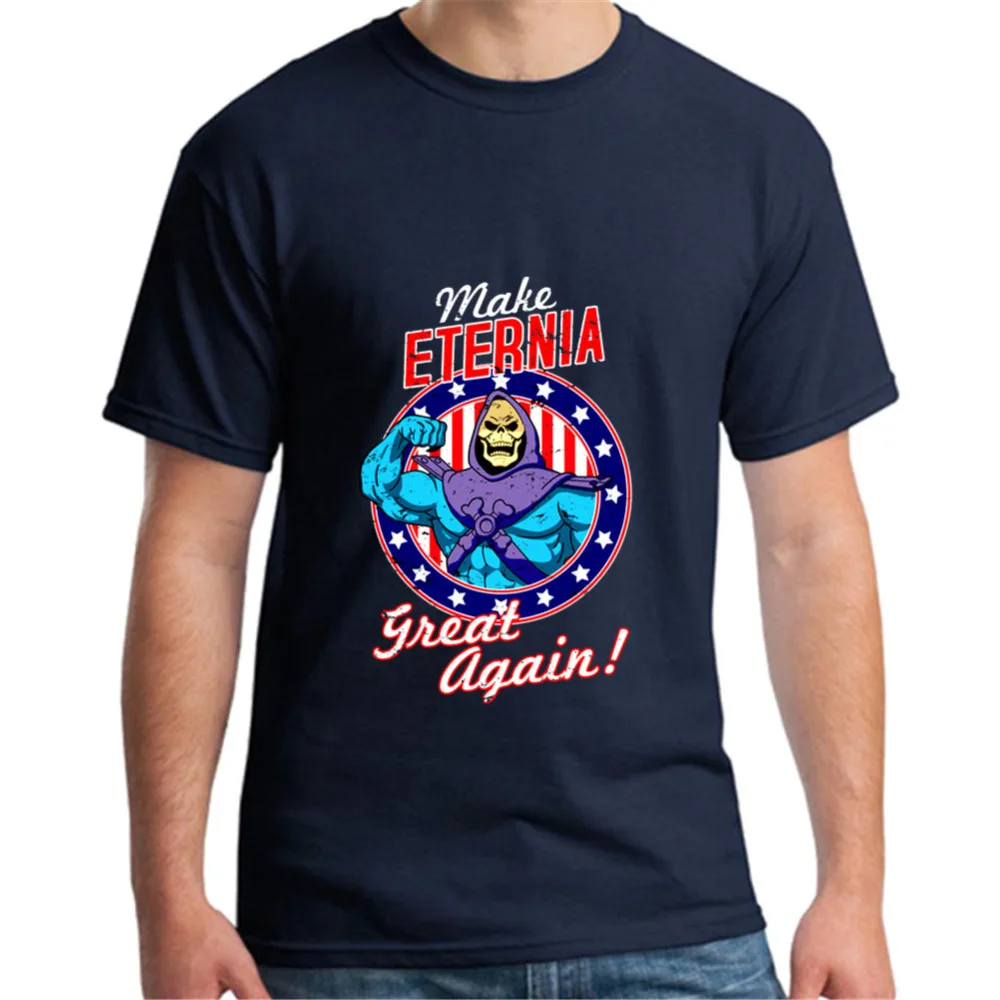 DIY Латинской футболки Для мужчин размера плюс сделать Eternia Great Again топы с