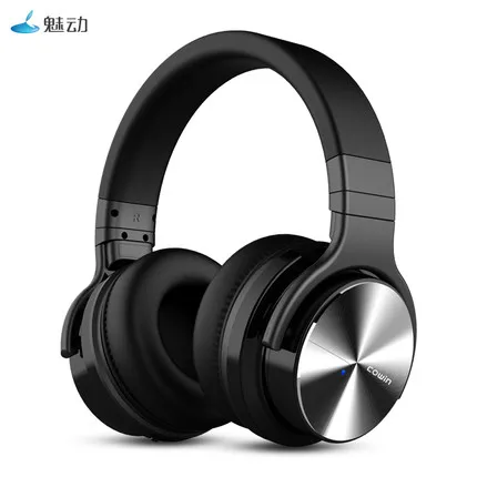 Черный Meidong COWIN E7 PRO активные наушники с шумоподавлением, спортивные игровые гарнитуры с тяжелыми басами, беспроводная bluetooth-гарнитура - Цвет: Черный