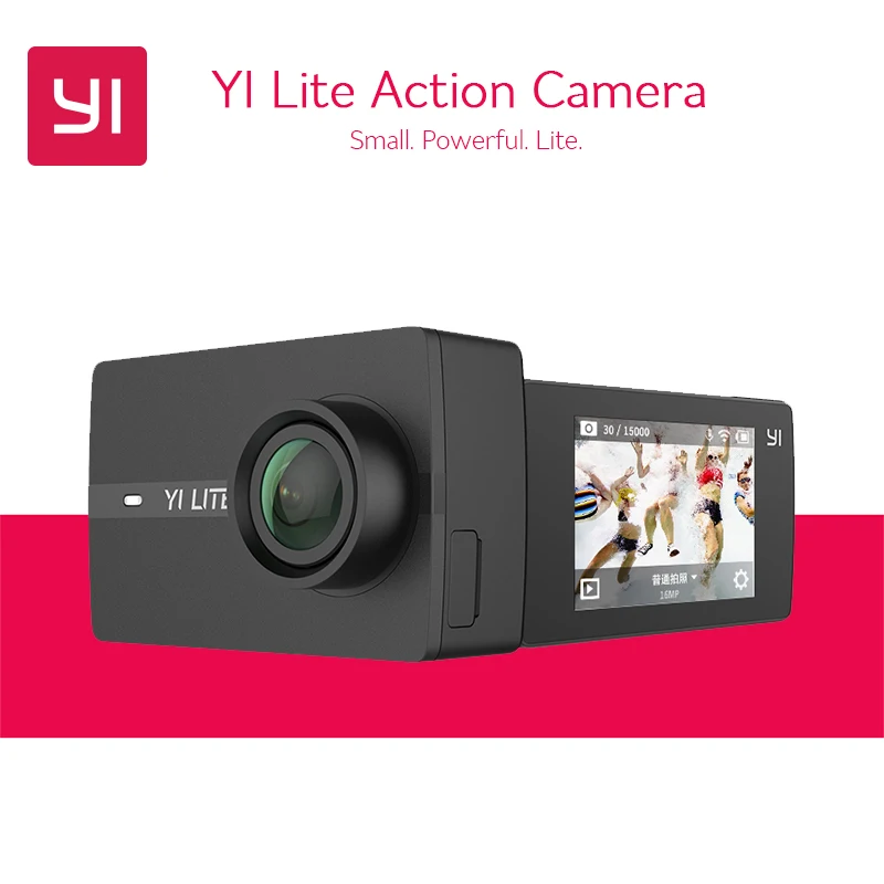 YI Lite Экшн камера 16MP Real 4 K Blue Remote Bluetooth Спортивная wifi 2 &quotЖК экран 150 широкоугольный