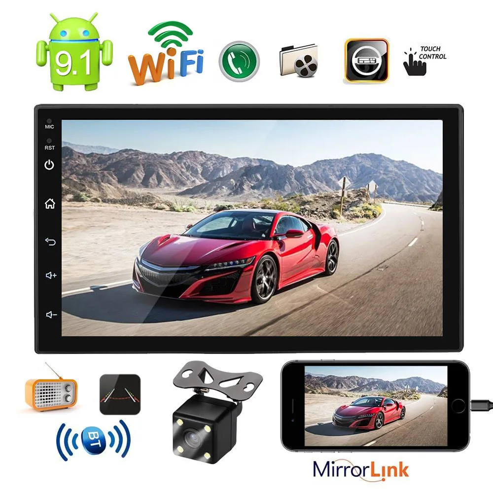 7 &quotУниверсальный 2 + 32G Автомобильный мультимедийный видео плеер 2Din Android 10
