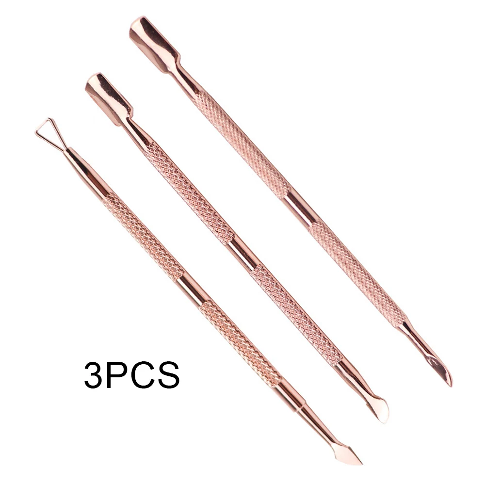 1/3pcs Cuticle Pusher Stainless Steel Cuticle Remover Nail File Pedicure Manicure Tools Nail Pusher For Manicure Nail Art Mill