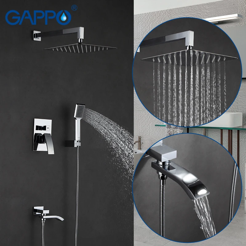 

Душевая система GAPPO для ванной комнаты, настенный смеситель с регулируемой высотой, массажный кран «Водопад»