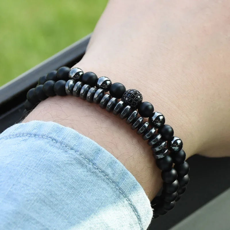 Auyikk пара браслет CZ шариком Для мужчин Jewelry Браслеты и браслеты Любовь Pulseira Masculina