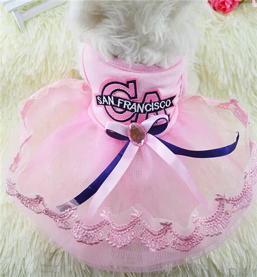 Pink 2 Модное платье принцессы, летняя одежда для собак, платья с бантом, свадебное платье принцессы, одежда для щенков, куртка для домашних животных для маленьких собак - Color: Pink 2
