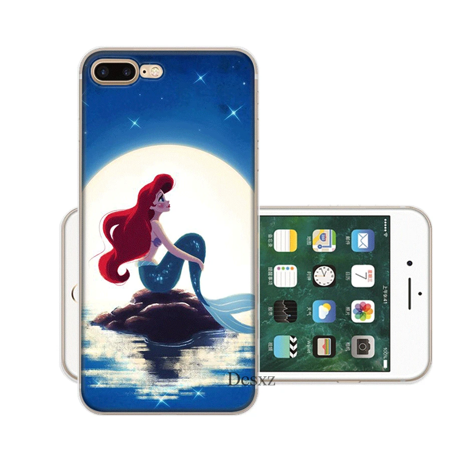 Desxz Ariel Little Mermaid De Case for iPhone 7 8 6 6s Plus 11 Pro X XR XS Max 5 5S SE Cover Bag |