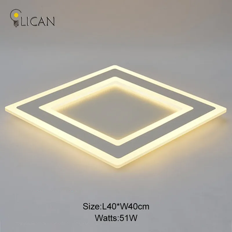 40x40cm Style C LICAN потолочные люстры освещение для гостиной Кабинета спальни дома Dec AC85-265V lamparas de techo прямоугольные светильники Светодиодный - Цвет абажура: 40x40cm Style C