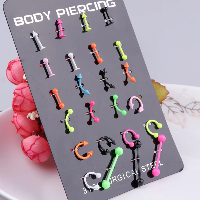 Sellsets 24 шт./лот 1.2*8*3 мм Разноцветные Циркуляр штангой Подкова кривая Спайк