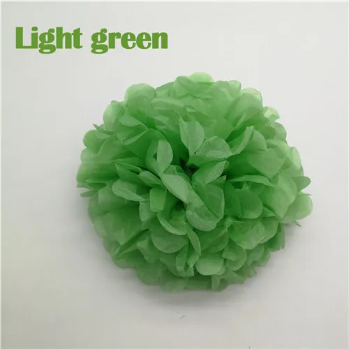 Light green 15 шт. " 6" "(10 см 15 см 20 см) помпоны из оберточной бумаги свадебные декоративные разноцветные шары Свадебная вечеринка украшение дома - Цвет: Light green