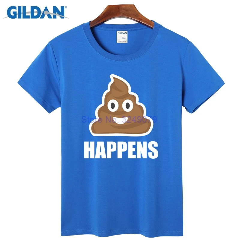 Происходит poop Emoji Смайлик Футболка Дизайн и печати Мода 2017 г. рубашка Для мужчин