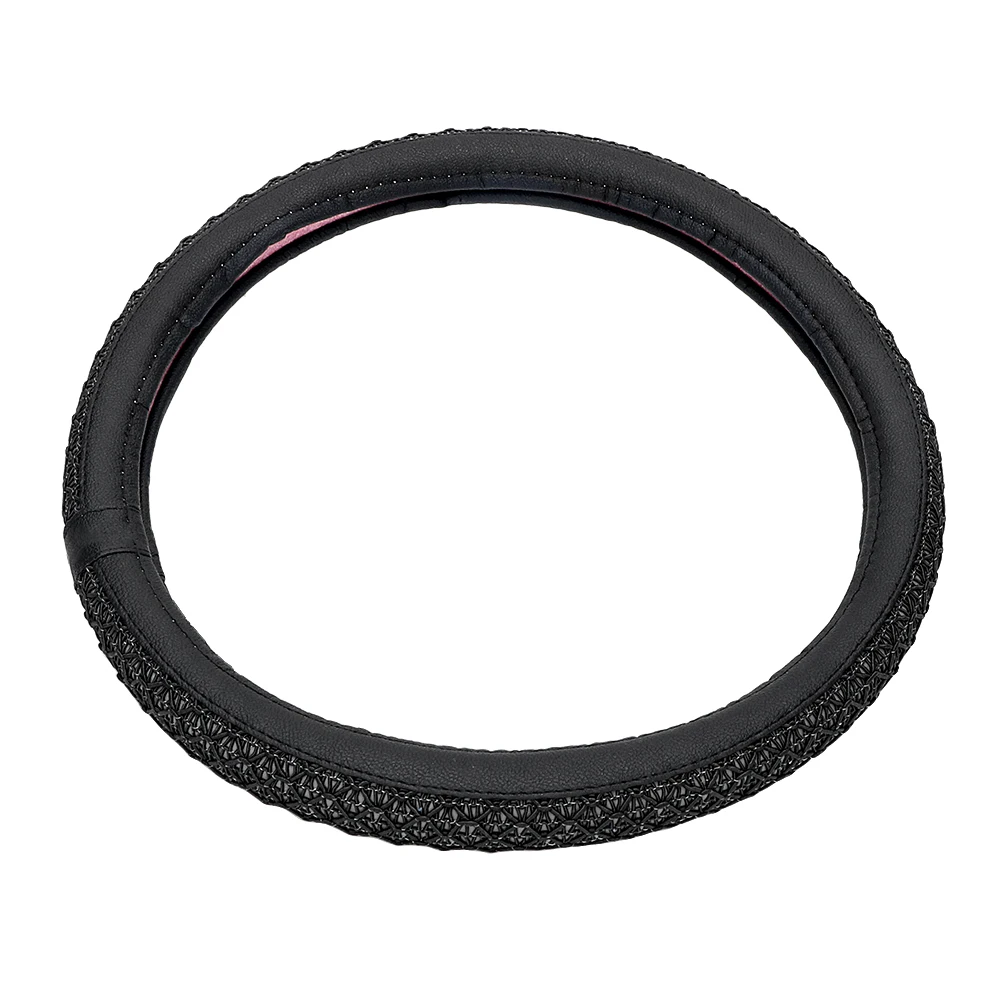 

1PC Anti-Slip Car Steering Wheel Cover Cool Ice Silk Durable Auto Interior Accessories Universal Car-covers DIY Decoration