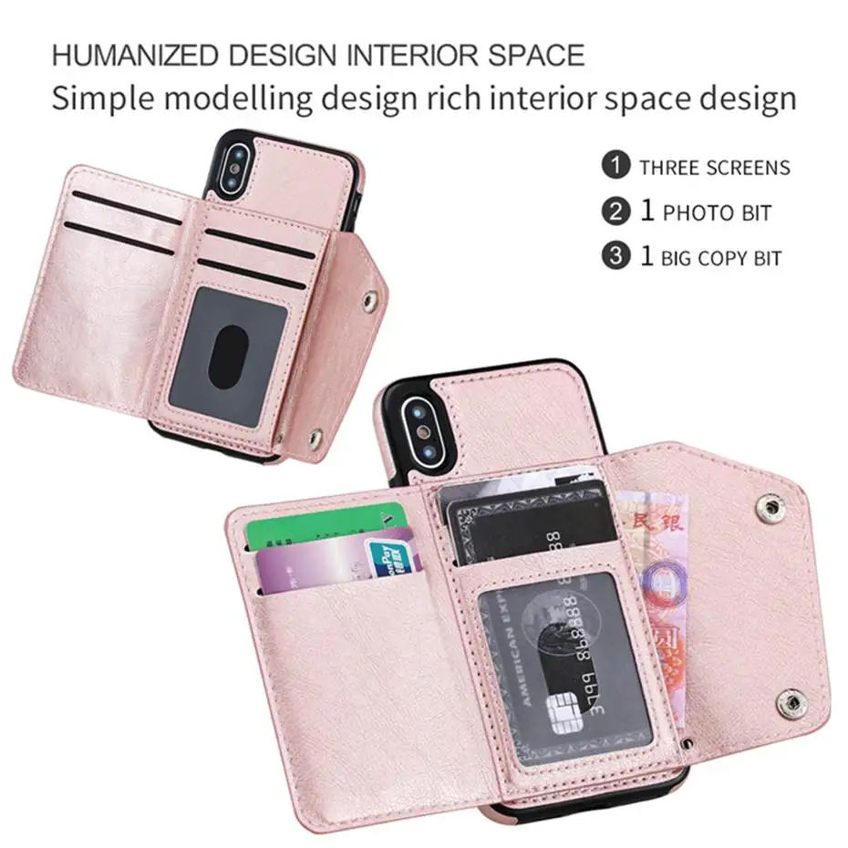 Чехол держатель с отделением для карт чехол телефона iPhone X XS XR Max 6 7 8 Plus Роскошный