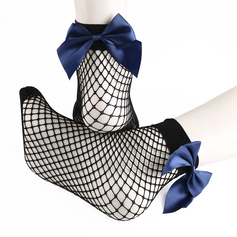 

Fashion Sexy Fishnet Socks Mesh In The Net With Bow Ultra-thin Socks Woman Clothing Sock