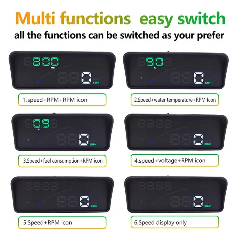 Adeeing P9 автомобильный HUD Дисплей OBD Умный Цифровой измеритель HD проектор дисплей для автомобилей Head Up дисплей Противоскользящий коврик r20