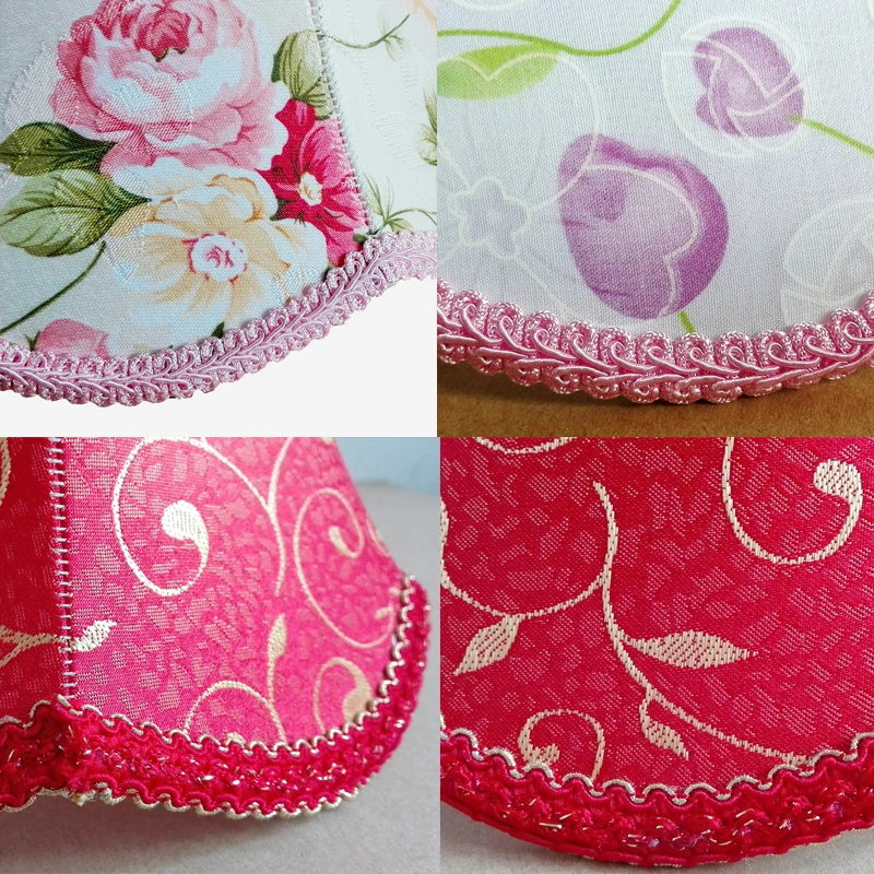 Белый рис абстрактный узор E27 абажур для настольной лампы текстильные ткани