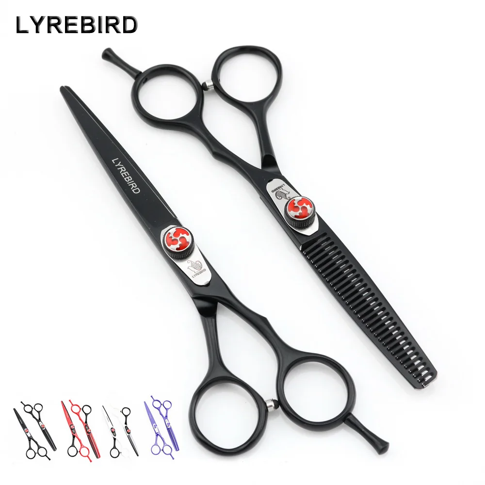 Японские парикмахерские ножницы 6 дюймов для волос черные красные фиолетовые