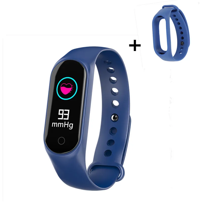 Синий M3s Цвет Экран Smart Шагомер Браслет Фитнес Running шагомер спортивный браслет крови Давление Bluetooth шагомер - Цвет: Синий