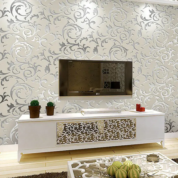 Высокое качество супер 3D флокированные нетканые обои роскошная настенная бумага
