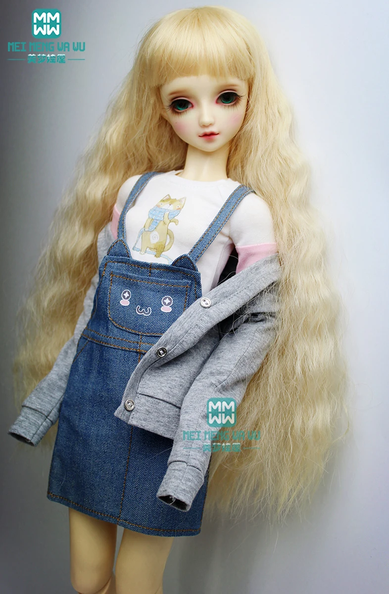 BJD/Одежда для куклы; платье для девочек; коллекция 1/3 года; BJD DD SD10; Модная Повседневная джинсовая юбка; футболка; кардиган; носки