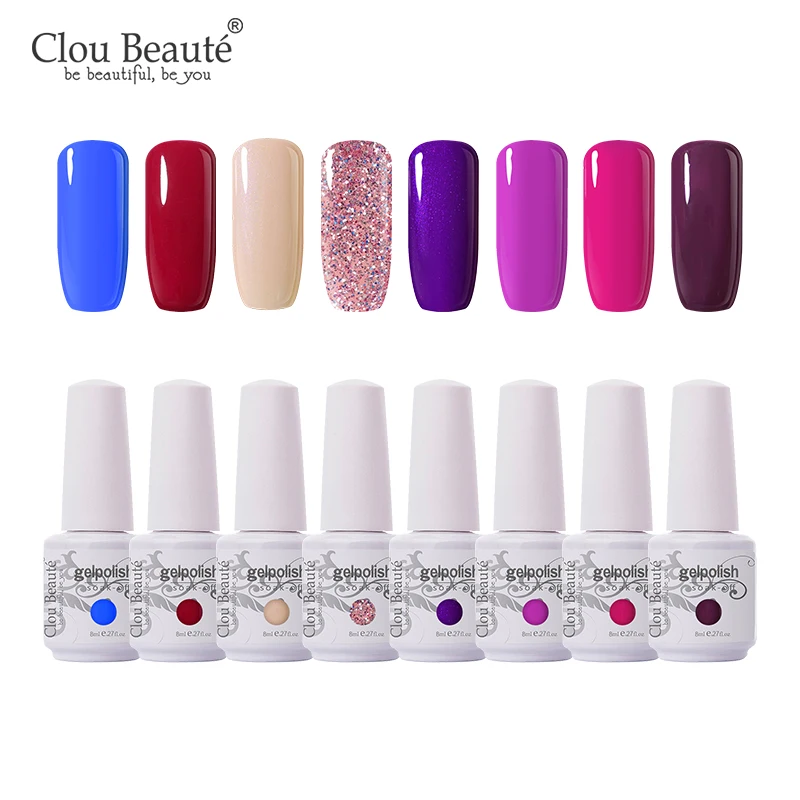 Clou Beaute 8 мл набор гель-лаков для ногтей подарок Гель-лак Полупостоянный Светодиодный УФ-лак Гибридный гвоздь блеск впитываемый Гель-лак для ногтей - Цвет: ZH18