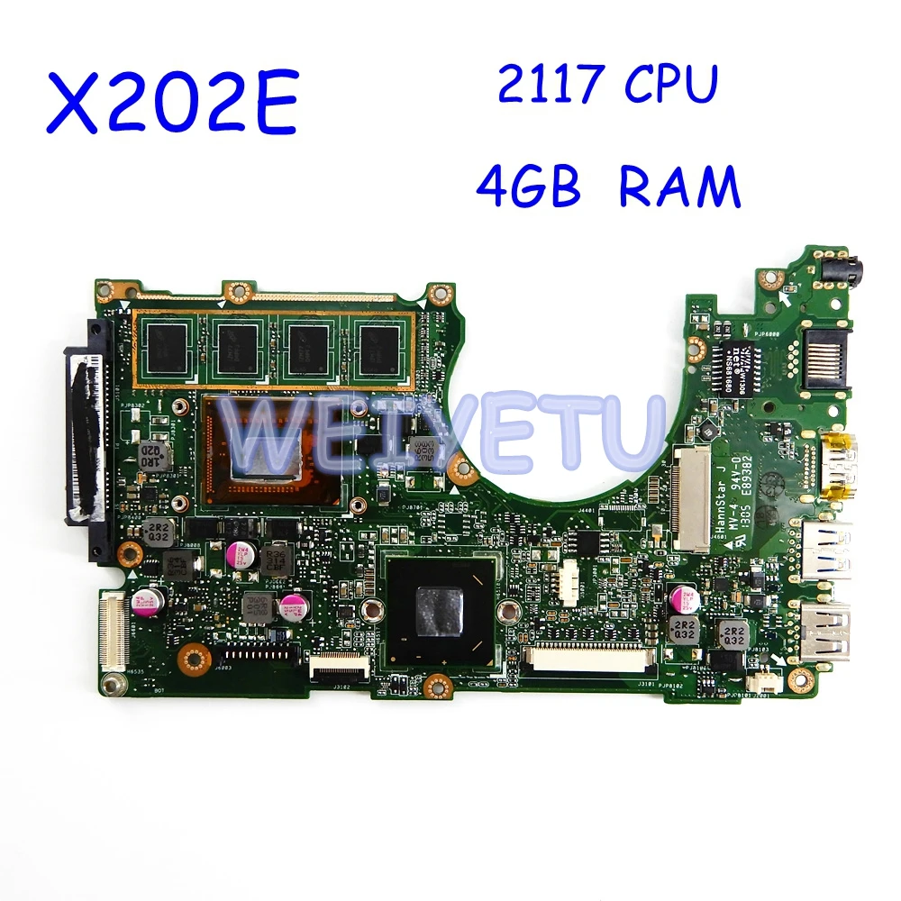 X202E 4 Гб RAM / 2117CPU материнская плата REV2.0 для ASUS X201E X202EP X201EP S200E ноутбук Тест ОК |
