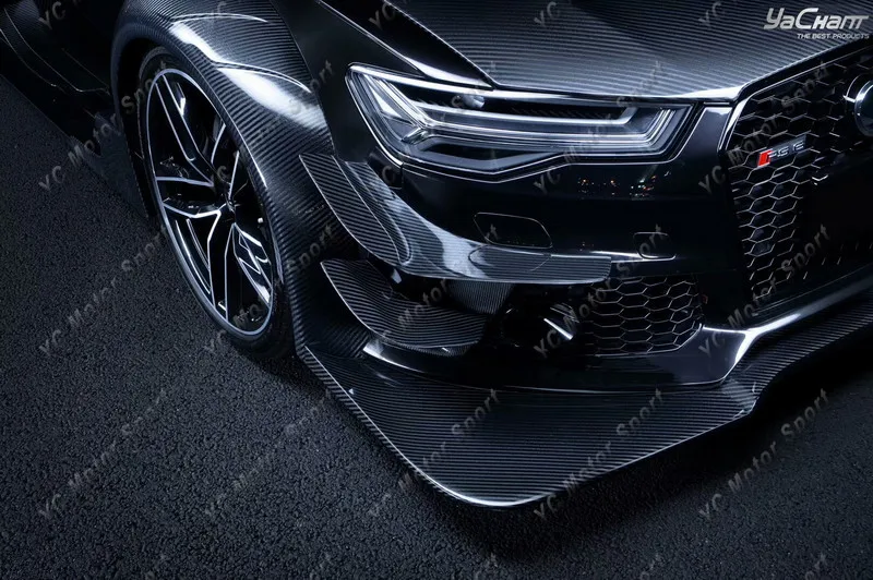 Реплика из углеродного волокна широкоугольный комплект для 2015 2017 RS6 DTM капот губа