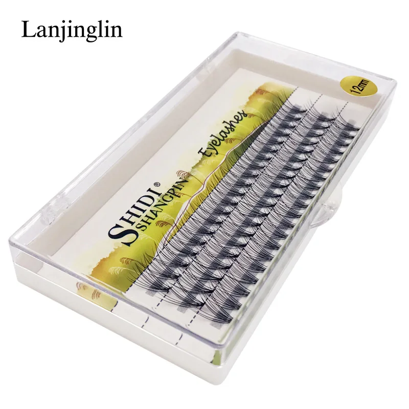 12MM LANJINGLIN 1 комплект 60 шт. ресницы для наращивания ресниц пучки прививки ресницы Накладные норковые 3d натуральный макияж ресницы - Цвет: 12MM