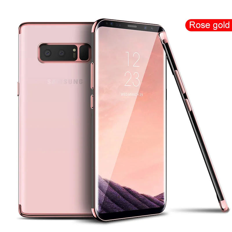 Розовый Чехол для samsung Galaxy S6 S7 край S8 S9 S10 E Plus Note 8 9 A8 A7 A6 A5 A3 покрытие Coque силиконовый прозрачный чехол для телефона - Цвет: Розовый
