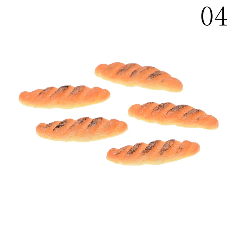 5PCS 6 шт./компл. Кухня игрушки стрип-хлеб с корзиной Миниатюрные модели для кукольного домика 1/12 моделирование хлеб ролевые игры игрушка - Цвет: 5PCS