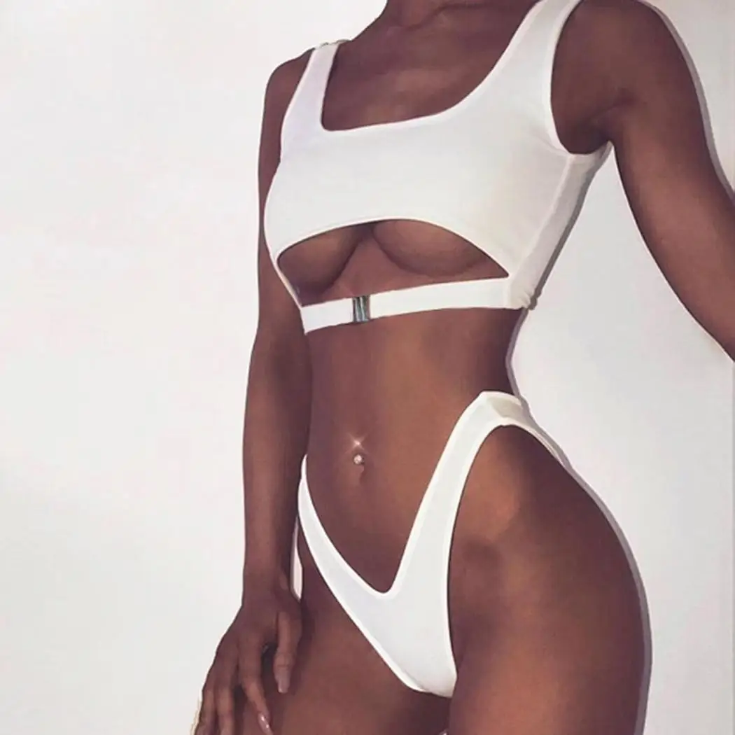 Для женщин сексуальный летний купальник бикини с подкладкой спереди низкой