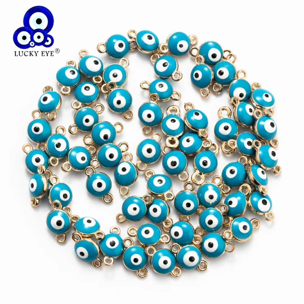 Яркие бусины Lucky Eye от сглаза соединитель для браслетов ожерелий подвесок