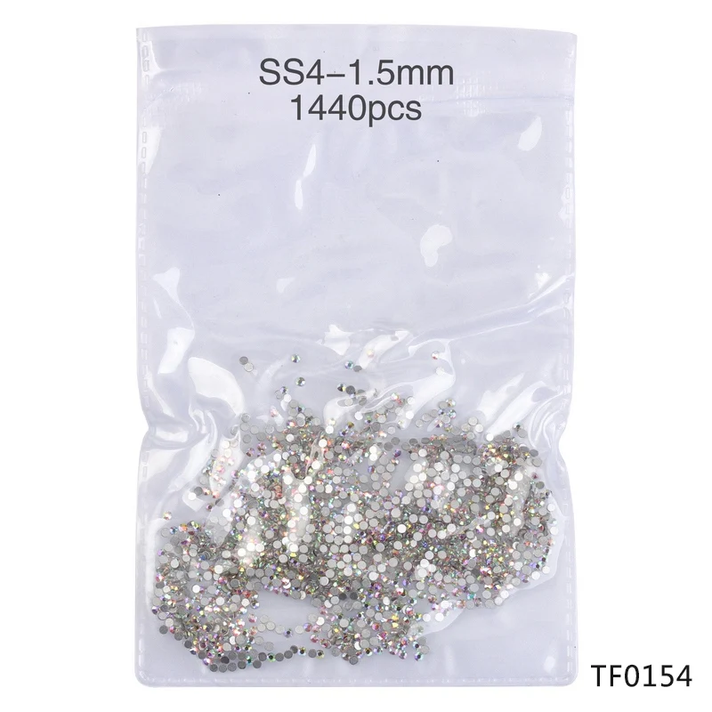 TF0154 SS4 Elessical 1440 шт./пакет 3d Стразы для дизайна ногтей стразы Хрустальный декор для аксессуары для ногтей дизайн Стекло декоративный камень для ногтей AB clear - Цвет: TF0154 SS4