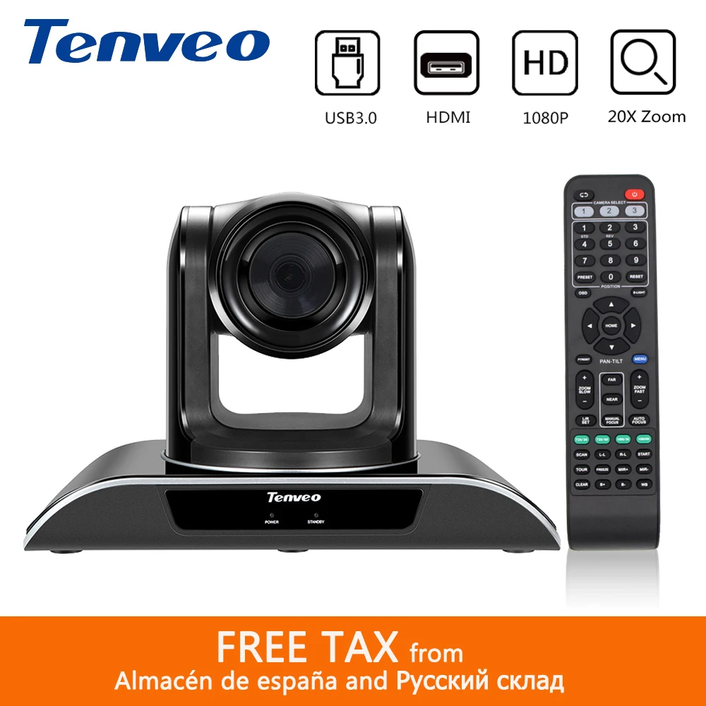 Tenveo VHD203U 1080p60fps видео конференц-система 2MP PTZ HDMI камера 20X зум USB 3,0 HDMI выход ConferenceCam для больших помещений